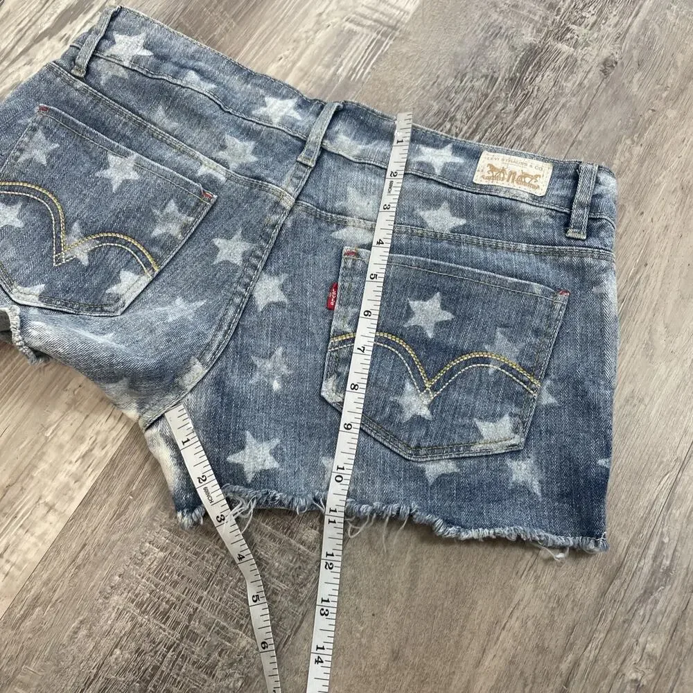 Levis Jean Shorts Shorty Short Low Rise Star American Juniors Size 7